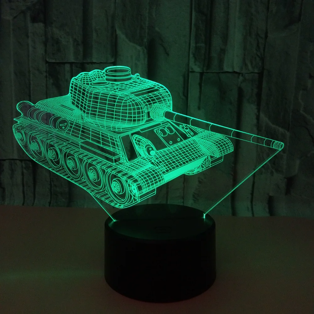 Новая форма бака 3d лампа красочный сенсорный пульт дистанционного управления