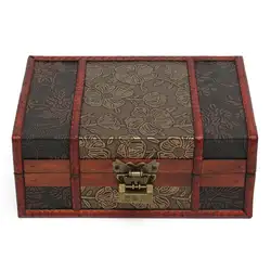 Большая декоративная безделушка замок для ювелирных изделий ручной работы Винтаж деревянный ящик для хранения подарочная коробка