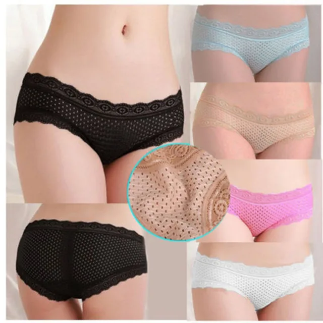 Sexy Women Panties Lingerie Cotton Soft Underwear Briefs Knickers Breathable Bottom Lace Underwear Black Noir 1