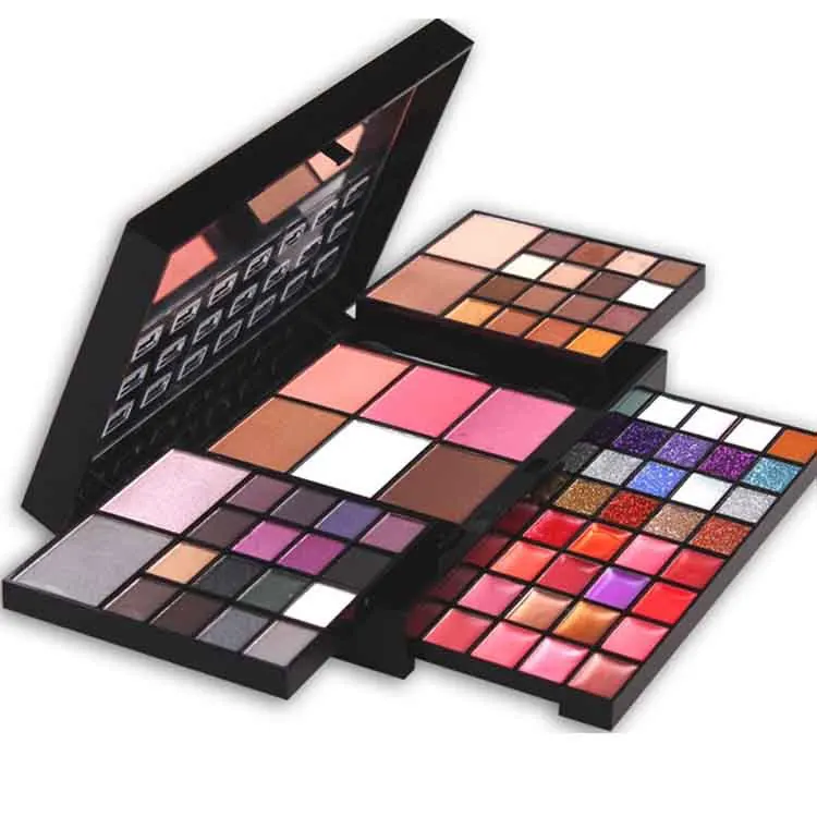 

Fashion 74 Color Eyeshadow Palette Set makeup set 36 Eye shadow + 28 Lip Gloss +6 Blush +4 Concealer Make up brush Kit Cosmetics