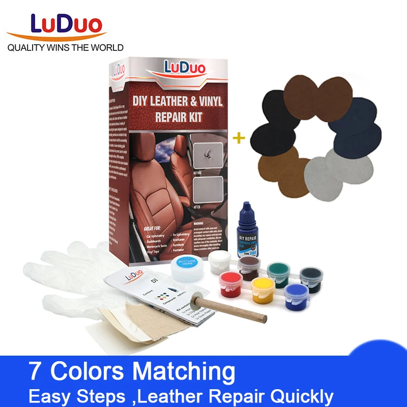 LuDuo Vinly Liquid Leather Repair Kit Glue Paste Car Seat Skin Repair Clothing Shoes Boot Fix Crack Paint Care with 10pcs Patch LuDuo Vinly Liquid Leather Repair Kit Glue Paste Car Seat Skin Repair Clothing Shoes Boot Fix Crack Paint Care with 10pcs Patch