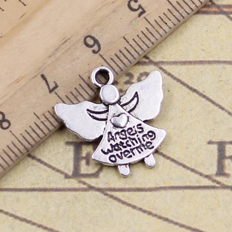15 шт. подвески Guardian Angel Watching Over Me 20x19 мм тибетские бронзовые Серебристые Подвески