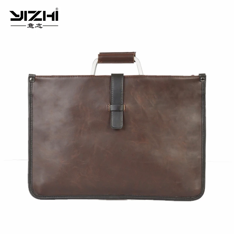 

YIZHI 2018 Business Men's High-quality PU Leather Bi-color Optional Single With Backpack Hook Open