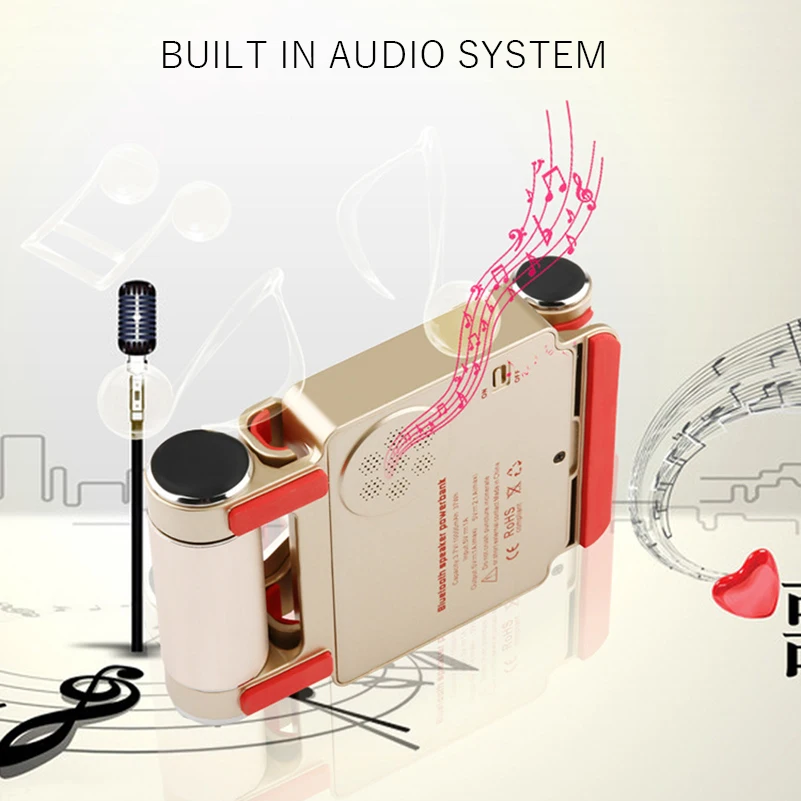 10400 мАч Внешний аккумулятор зарядная Базовая док-станция для iPhone X 8 7 6 внешний аккумулятор банк питания с Bluetooth аудио для samsung