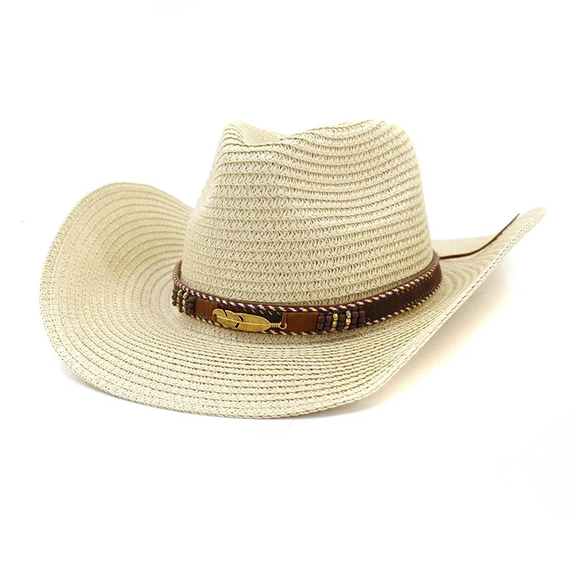

2019 West Cowboy Straw Hat for Men and Women Outdoor Summer Hat Jazz Hat