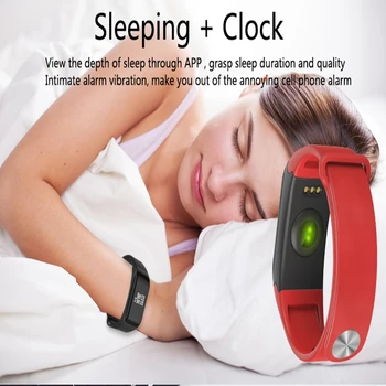 

2017 Hot selling Step counting Smart bracelet waterproof alarm clock Heart rate tracker smart band with LED screen