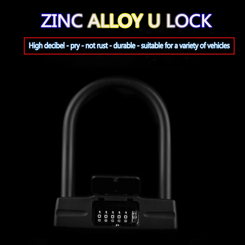 

DEROACE Bike Lock Steel Motorcycle Electric Cars Combination Lock Heavy Duty 5-Digit Bicycle Bike Combination U-Locks