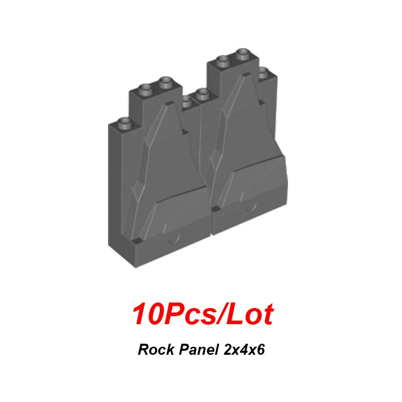 1-10 шт., MOC, горный кирпич, рок-панель, прямоугольные блоки, 4x10x6, строительные блоки, кирпичная часть, DIY игрушки, совместимые с 6082 6083 - Цвет: 10Pcs 2X4X6