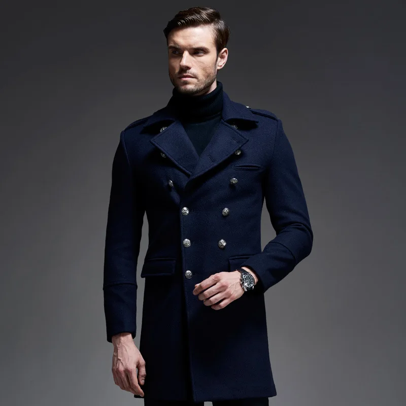 Popular Mens Double Breasted Pea Coat-Buy Cheap Mens