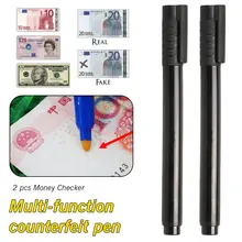 Ручные инструменты для проверки 2 x деньги проверки детектор денег валютный детектор поддельный маркер поддельный тестер банкнот ручка