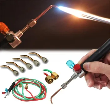 

Hot Mini Gas Torch Welding Soldering Gun Oxygen Acetylene Gun Platinum Metal Stainless Steel Welding Soldering Tool Kit