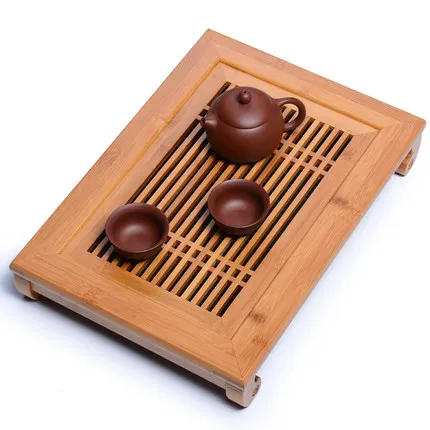 Креативный Натуральный Бамбуковый чайный поднос дренажный чайный поднос для домашнего офиса кунг-фу чайный поднос журнальный столик украшение подарок