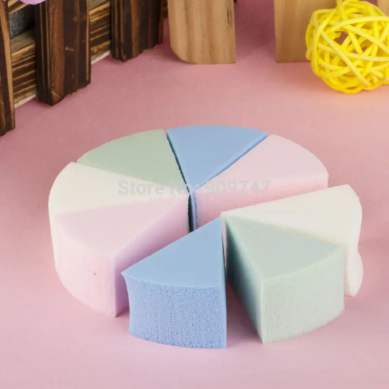 8pcs/pack,Triangle shaped candy color soft Magic Face Cleaning Pad Puff Cosmetic Puff Cleansing sponge wash face makeup sponge
