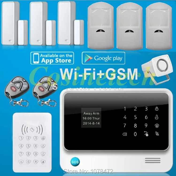 

Latest G90B PLUS Smart home alarm system,IOS&Android APP controlled multi-language GSM Wifi 3G Alarm system with 8 wired zones