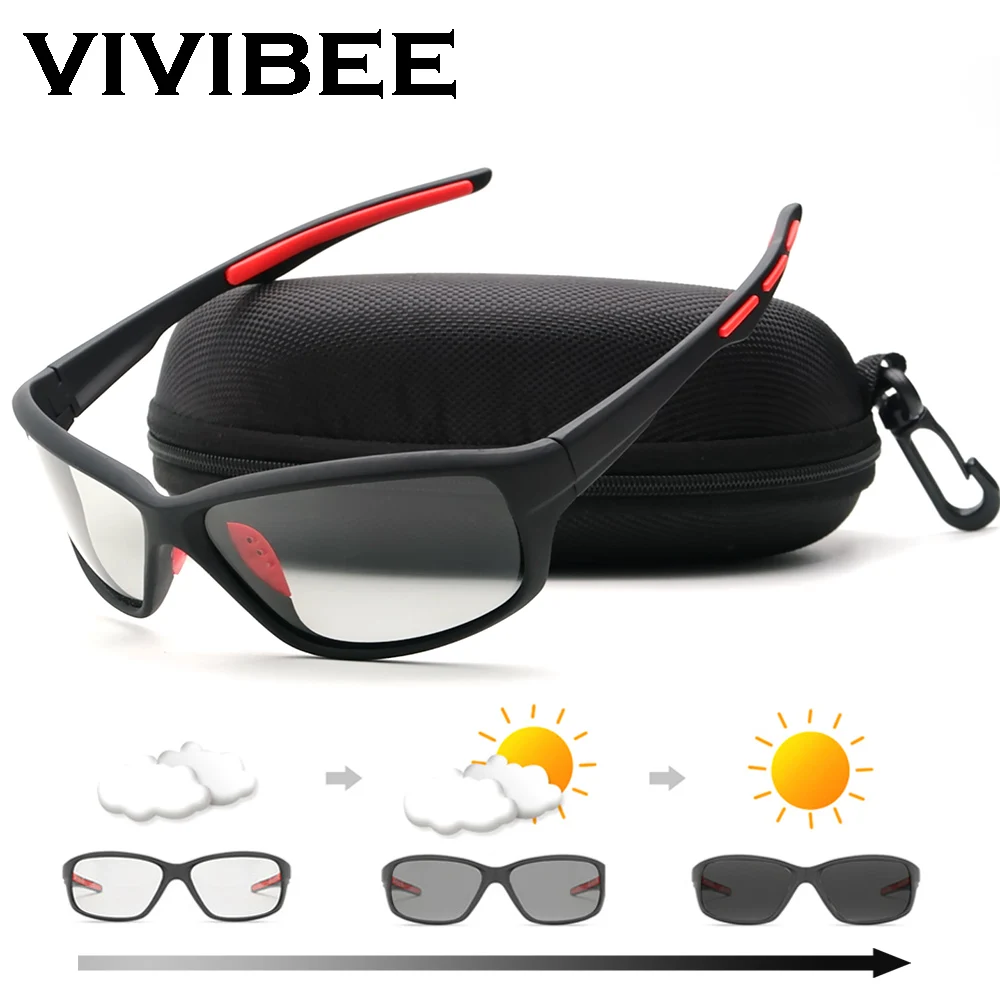 VIVIBEEMenPhotochromicSunglassesPolarizedGolfWomenCyclingUV400
