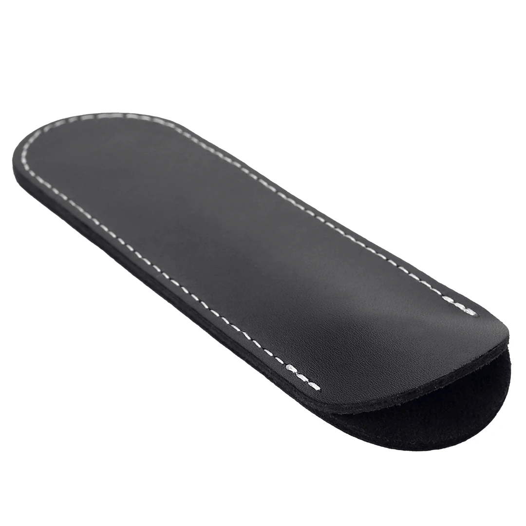 1pc Genuine Leather  Fountain Pencil Pouch Case Handmade Single Pen Bag Holder Storage Sleeve Pouch For School Office Supplies
