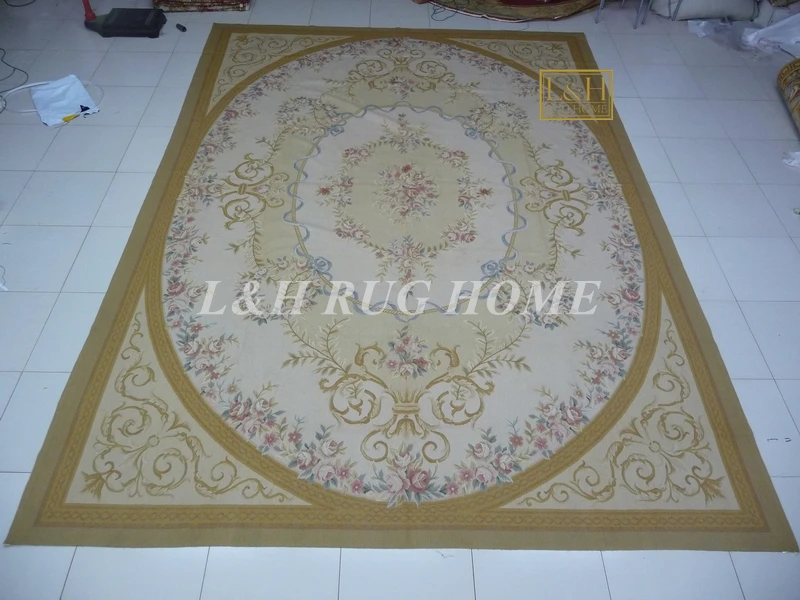 9'X12' французские Aubusson плетеные коврики ручной работы aubusson ковры