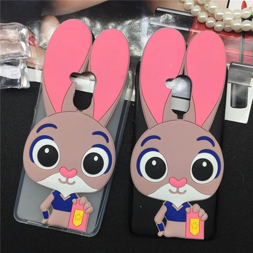 

Lovely Cartoon Rabbit Case for Huawei Honor 6A Soft TPU Phone Cases Back Cover 3D Funda Pink Coque Capa