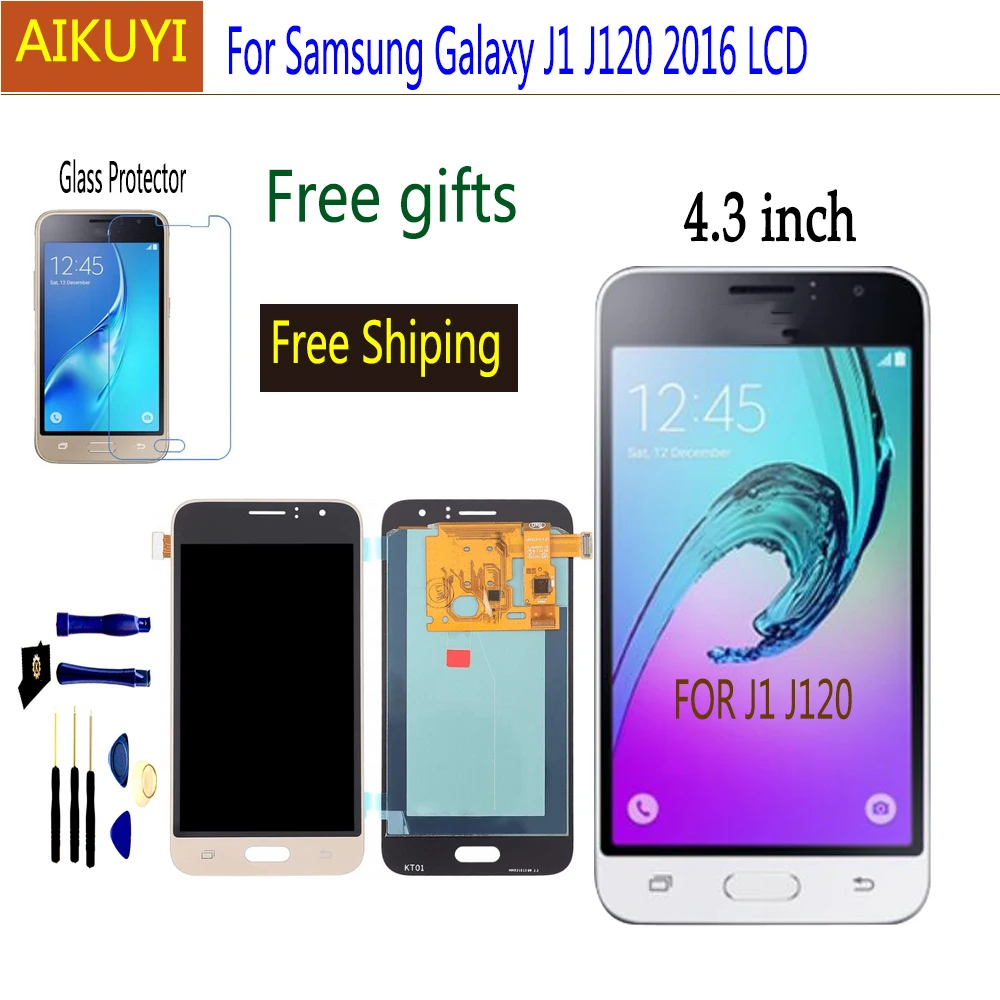 ЖК-дисплей AMOLED J120 для Samsung Galaxy J1 2016 J120F J120M J120H дигитайзер сенсорного экрана в сборе