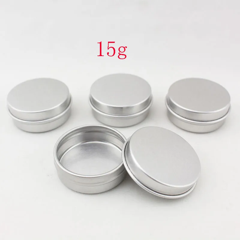

Wholesale 1000pcs/lot 15g screw on lids aluminum jar, gram metal cream jar, silver aluminum case, metal cosmetic container