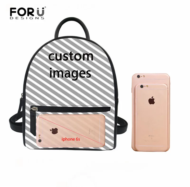 

FORUDESIGNS Custom Your Image Leather Backpack for Women Girls School Backbag Vintage Style Daily Mini Rucksack