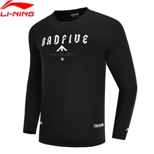 Li-Ning Мужская баскетбольная футболка с длинным рукавом из серии BAD FIVE, удобные спортивные топы с подкладкой, AHSN299 MTL993