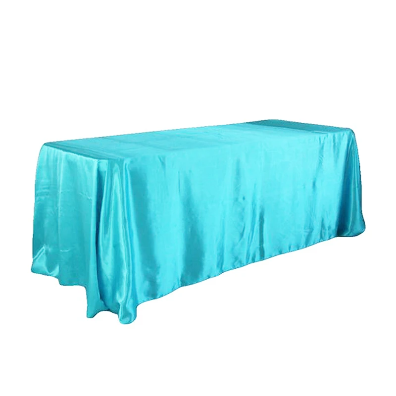 5 шт./упак. прямоугольный атласная Скатерть Белый/черное покрытие стола для Свадебная вечеринка ресторан, банкетный стол аксессуары 57x126 дюймов - Цвет: Turquoise