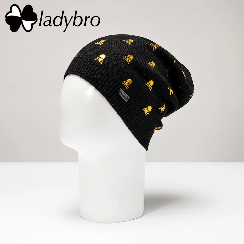 Женская шерстяная Шапка-бини Ladybro, женские головные уборы Skullies Beanies, зимние шапки для девочек, лыжная шапка, повседневная женская теплая вязаная шапка, модная - Цвет: 22901