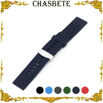 

22mm Silicone Rubber Watch Band for Samsung Gear S3 Classic / Frontier Quick Release Resin Strap Wrist Loop Belt Bracelet Black