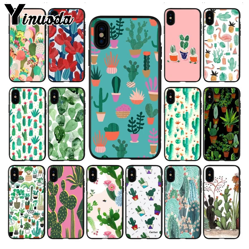 Высококачественный чехол для телефона Yinuoda green cactus plant iPhone 6S 6plus 7 7plus 8 8Plus X Xs MAX 5 5S XR |