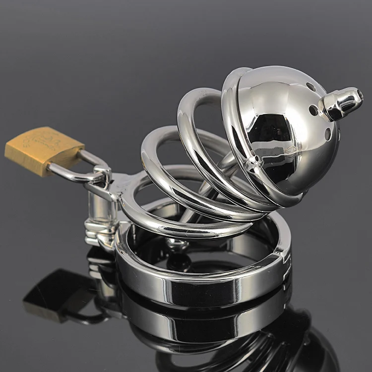 small size short Stainless steel chastity device male cage penis plug Urethral sound tube probe bondage