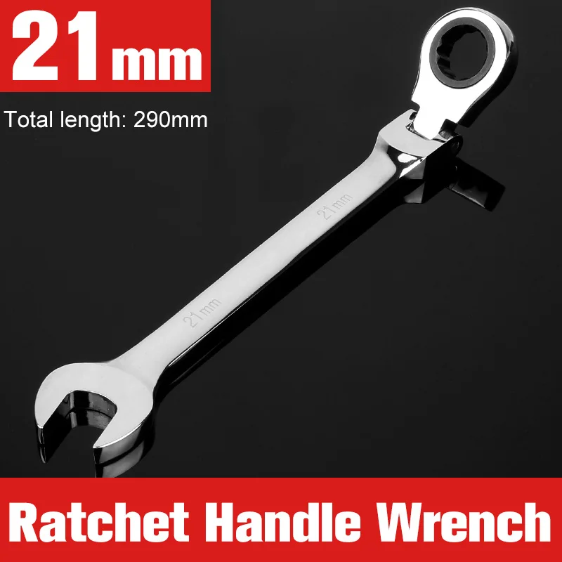 

21mm Chrome Vanadium Flexible Ratchet Wrench Keys set Geared Open End Torque Spanner set Hand Tools for Car Bike Torque Wrench