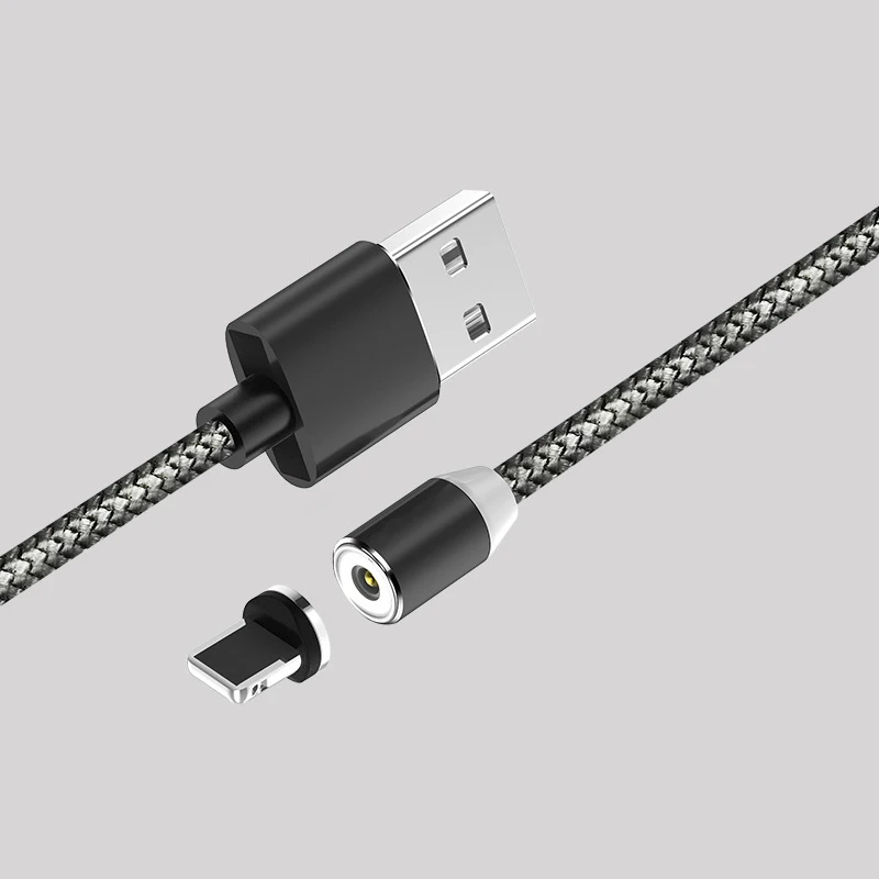 3 в 1 2.4A кольцевой USB интерфейс магнит нейлоновый плетеный кабель для зарядки телефона кабель для iPhone 8-Pin/Micro USB/type-C USB кабель