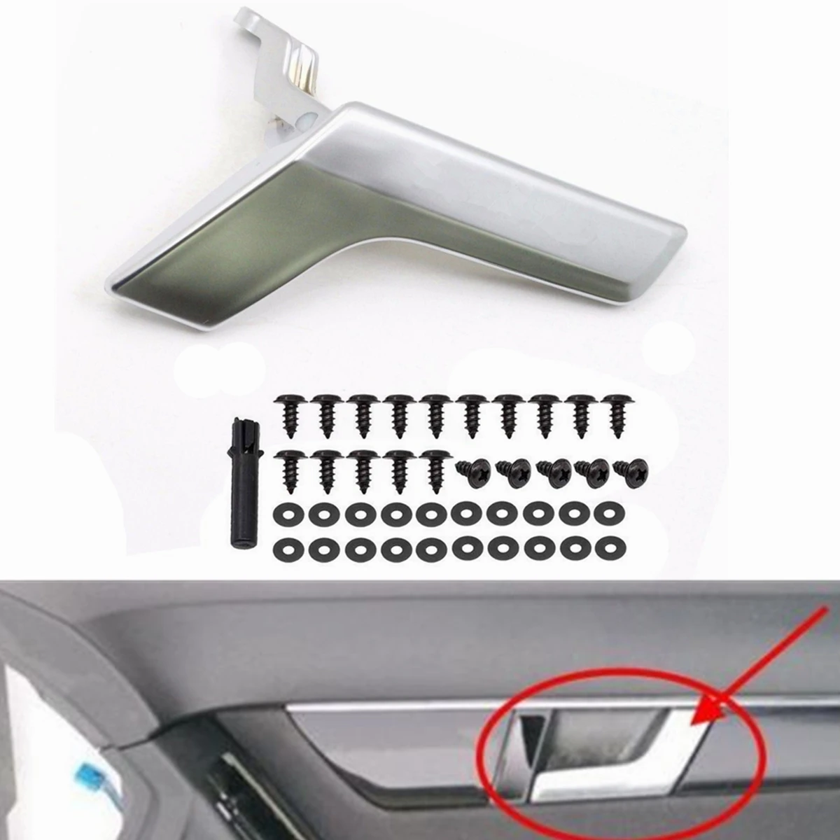 

New Front/Rear Left/Right Side Interior Door Handles Door Handle Inner Part Trim Cover Repair Kit For Mercedes W204 X204