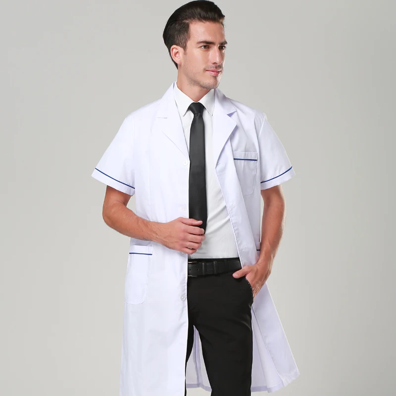 Medical Lab Coat Women and Men Short Sleeve Doctor Gown Medical