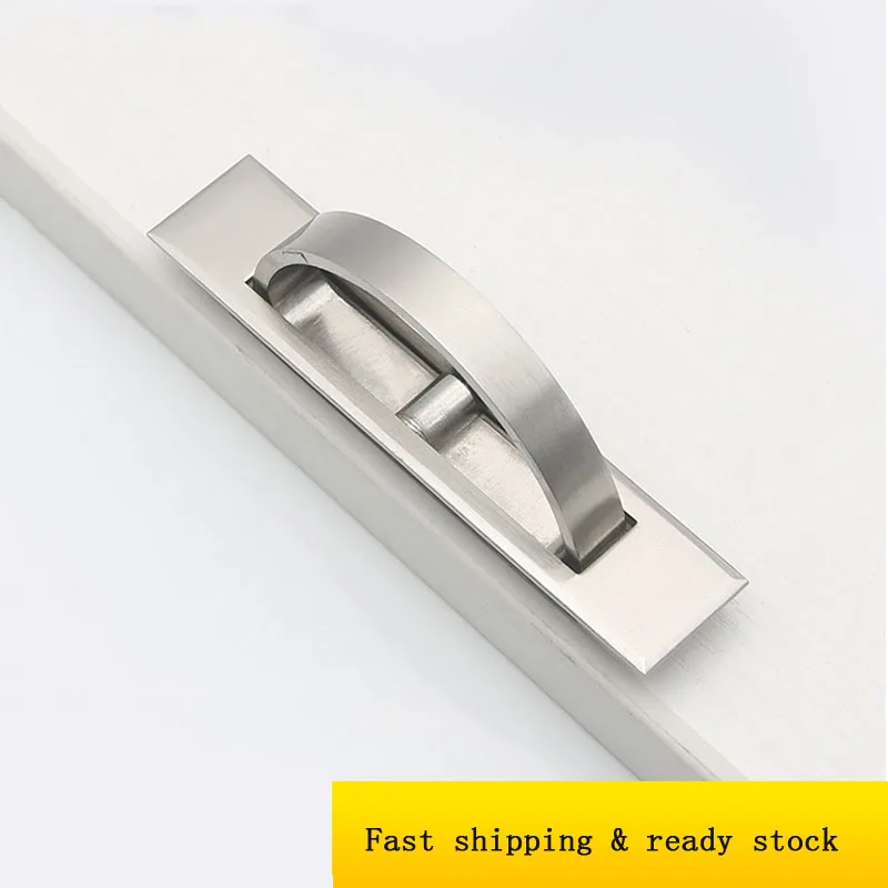 

2pcs Furniture hardware tatami handle embedded handle stainless steel brush handle Drawer handle