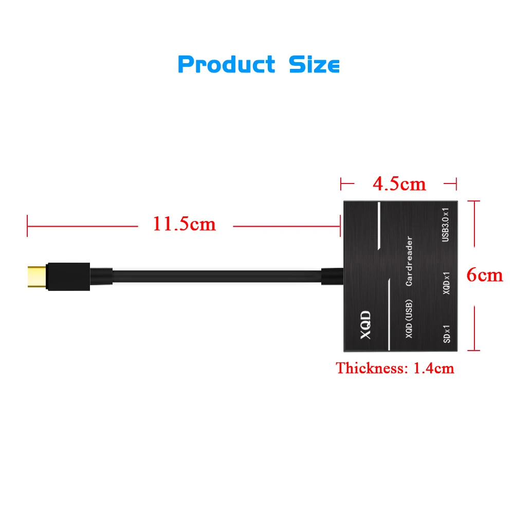 USB C XQD SD Card Reader Upto 500MB s High Speed Type C USB3 0 HUB 5