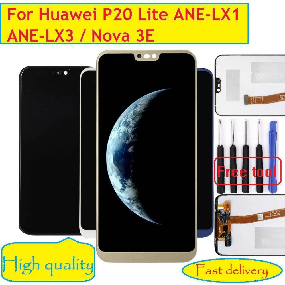 Качество экрана AAA ips дисплей для HUAWEI P20 Lite lcd сенсорный экран Замена без рамки
