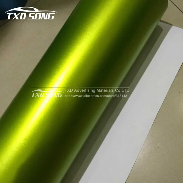 material glue pvc Green Wrapping Matt Lime 1.52*20m PVC Chrome Car Metallic