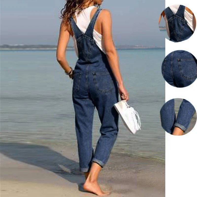 Women's Jeans Woman Jumpsuits Baggy Denim Jeans Dungarees Pants Ladies Slim Fit Jeans Female Overall Pants Casual Long Trousers