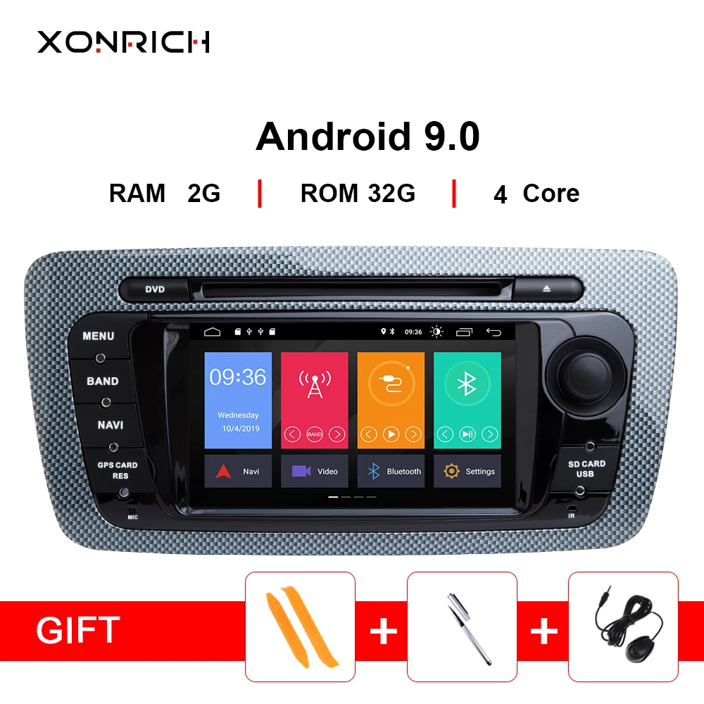 Автомагнитола 2 Din с Android 9 0 для Seat Ibiza 6J MK4 sportкупе Ecomotive Cupra 2009 2010 2011 2012 2013 GPS DVD + 32
