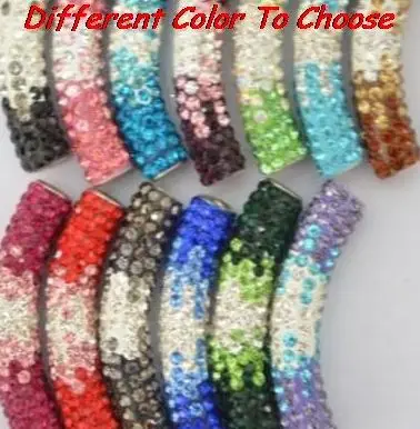 

5 pcs/lot 45cm mixed multicolor disco pave diy h3536 bracelet necklace gradient tube beads long bending crystal