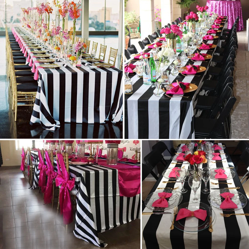 Black And White Striped Table Cloth For Wedding Centerpiece Black And White Striped Table Cloth For Wedding Centerpiece Home Decor In Diy Craft Supplies From Garden On Aliexpress Alibaba Group