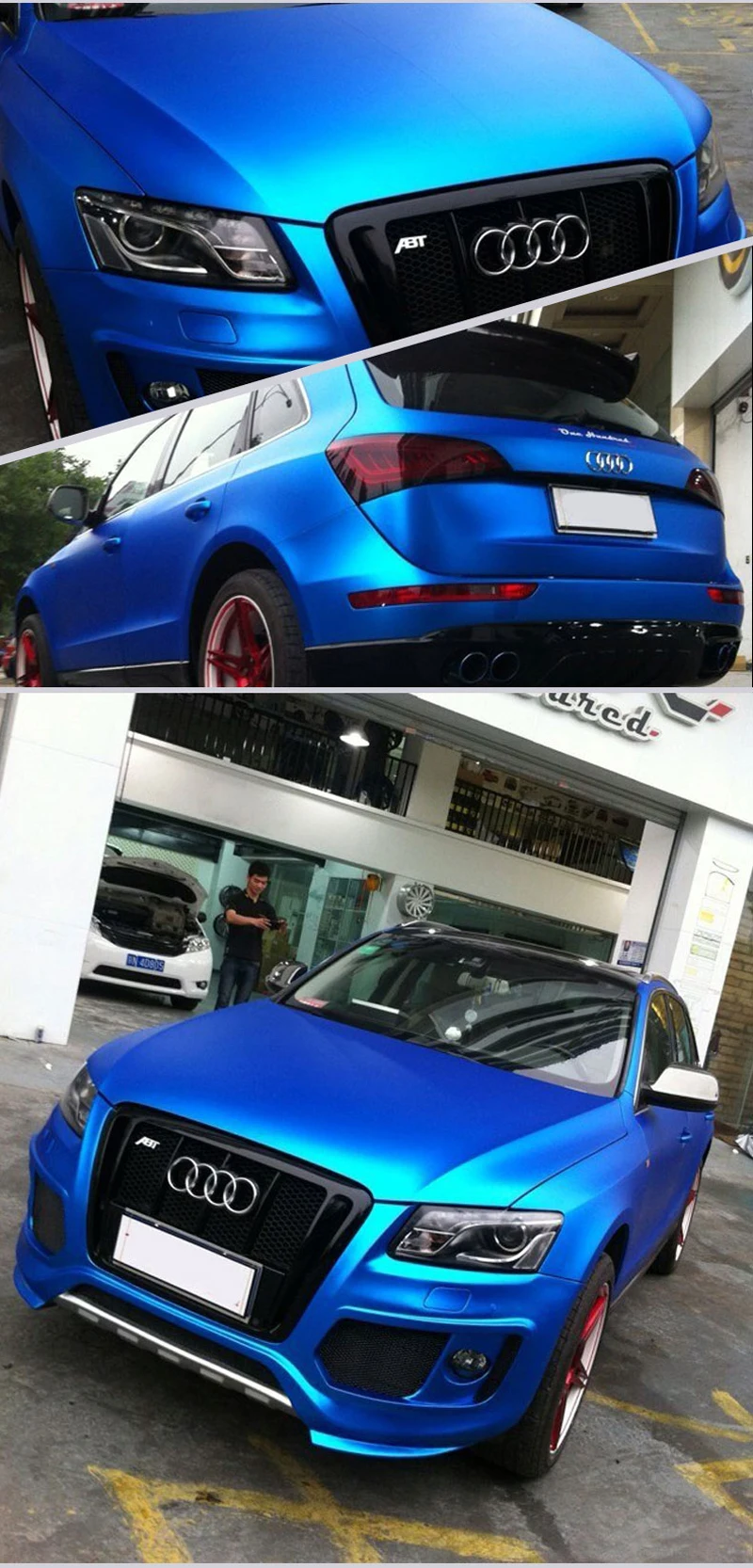Blue Metallic Chrome Vinyl Car Wrap-3