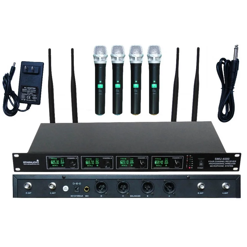 STARAUDIO wireless audio microphone 4 Channel UHF Wireless