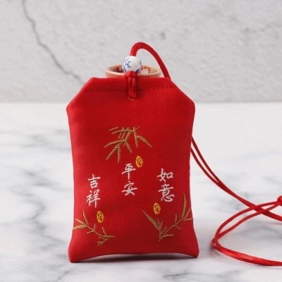 Маленькая ароматная сумка в стиле ретро, подвесное саше, пустая сумка, амулет, символ безопасности, Детские волосы, переноска, кошелек, вложение - Цвет: red