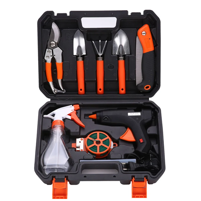 Fine stainless steel gardening tools combination electric glue gun set garden flower hand tool set sale