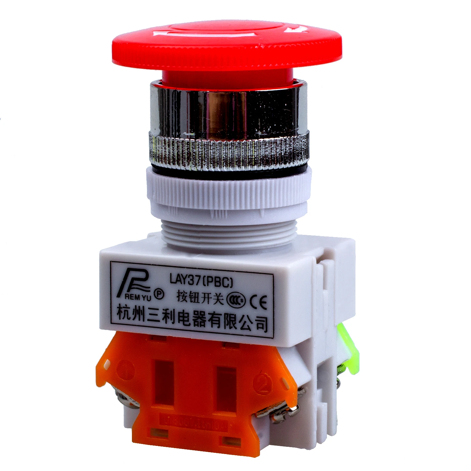Red Mushroom Cap 1NO 1NC DPST Emergency Stop Push Button Switch AC 660V 10A Red Mushroom Cap 1NO 1NC DPST Emergency Stop Push Button Switch AC 660V 10A