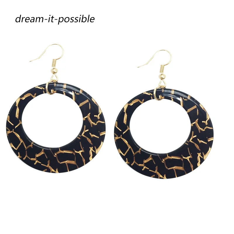 

Dream-it-possible exaggerated personality large circle round earrings acetic acid plate acrylic colorful earrings for woman