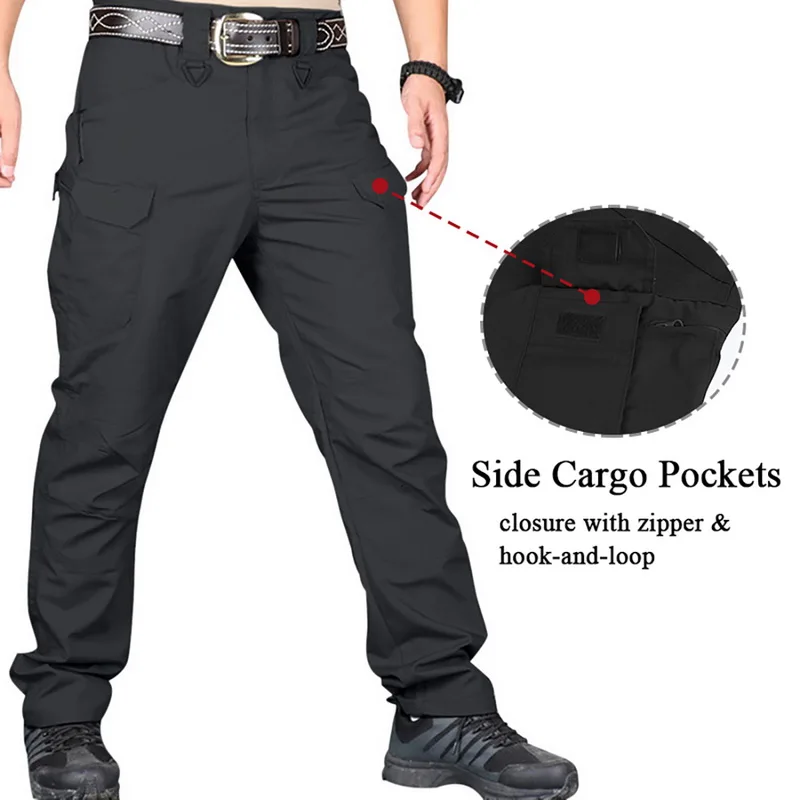 Для мужчин Тактический Брюки карго мода мульти карманы, набедренный хоп Спортивные штаны брюки для девочек водостойкие Военная Униформа